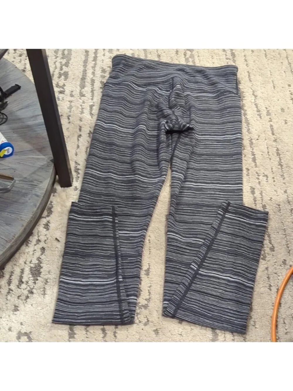 Lululemon Wunder Under Pant III Cyber Stripe Deep Coal Black